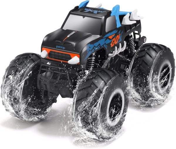 Threeking 1:16 Waterproof Monster Truck Toys RC Cars Amphibious Remote Control Car Trucks 4WD All Terrain Off-Road Pickup Toy for 6 7 8 9 10 11 12 Year Old Boys Girls Kids Gifts Presents